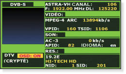 Une chaîne MPEG-4 dans ce service