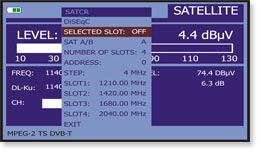 Mesureur de champ avec commandes SaTCR