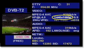 Démodulation de DVB-T2 sur un TV EXPLORER HD+