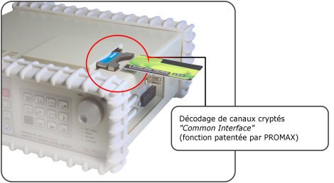 Décodage de canaux cryptés "Common Interface" (fonction patentée par PROMAX)