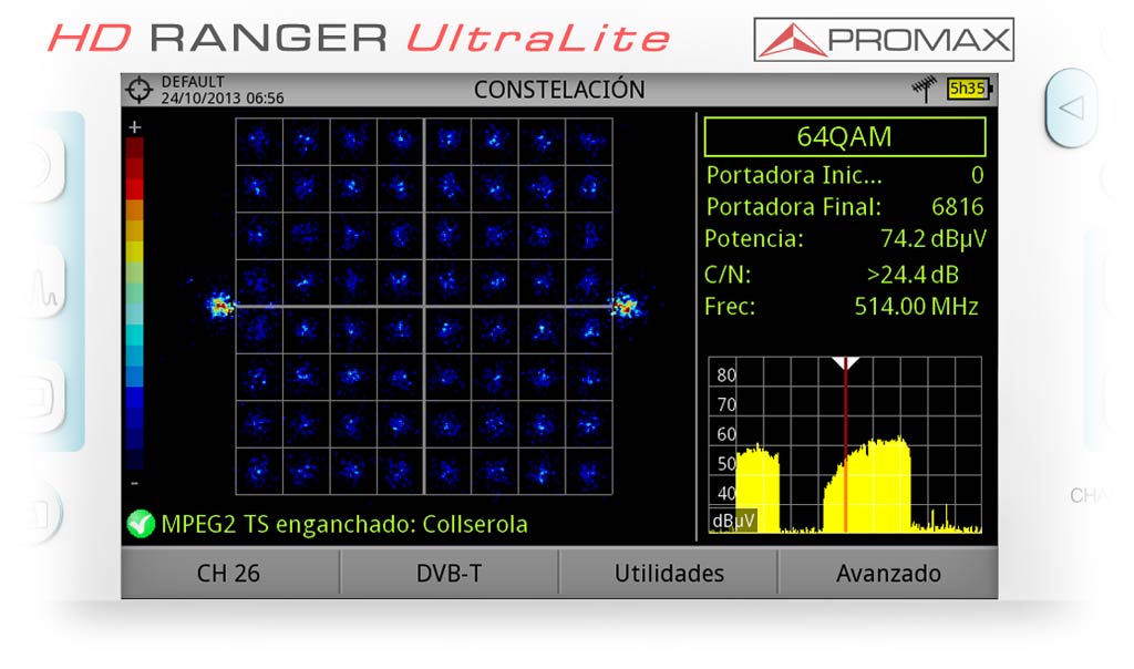 Diagramme de Constellation DVB-T2 pour mesureur de champ RANGER Neo +