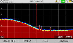 Analyseur de spectre du mesureur de champ montrant signaux BEACON 