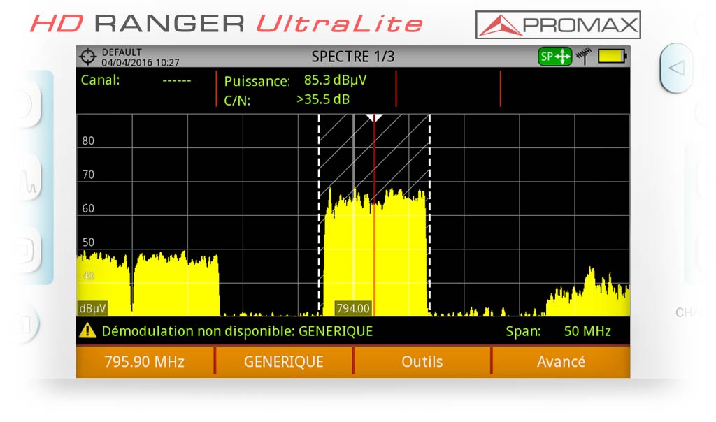 Puissance du signal LTE en dBµV