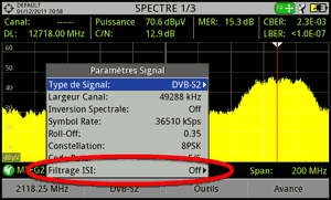 Filtrage ISI désactivé