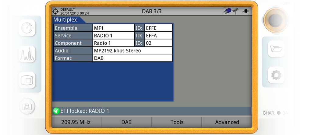 Analyse d'un signal DAB avec un mesureur de champ RANGER Neo