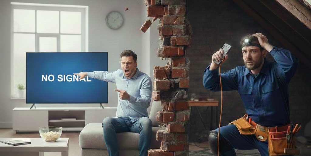 L'usage d'un générateur de bruit sur une installation active est fortement déconseillé, car il perturbe le signal réel