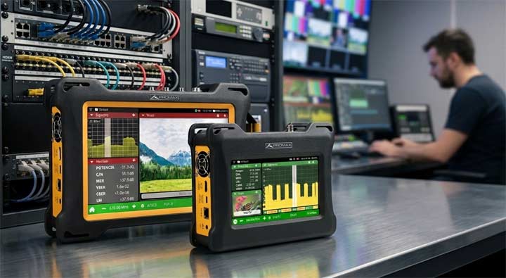 Aussi bien le TV EXPLORER NG (analyseur TV) que l'ATLAS NG (analyseur pour environnements broadcast) prennent en charge le DVB-T2 de manière native et sont équipés d'un décodeur Ultra HD (4K) pour analyser et afficher les services de TV numérique directement à l'écran
