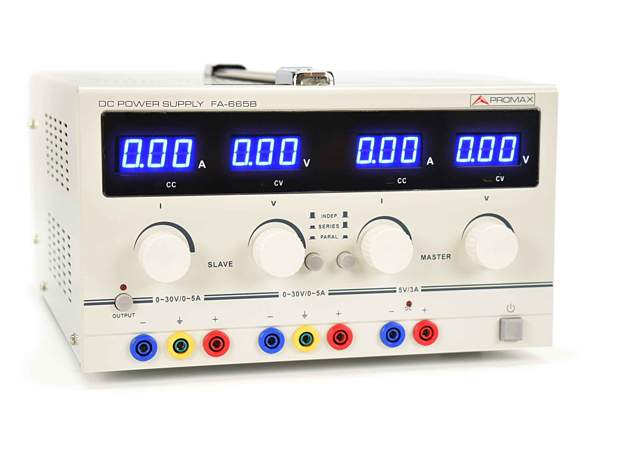 FA-665B: Source d'alimentation double DC 2x30V, 5A (aux 5V, 3A)