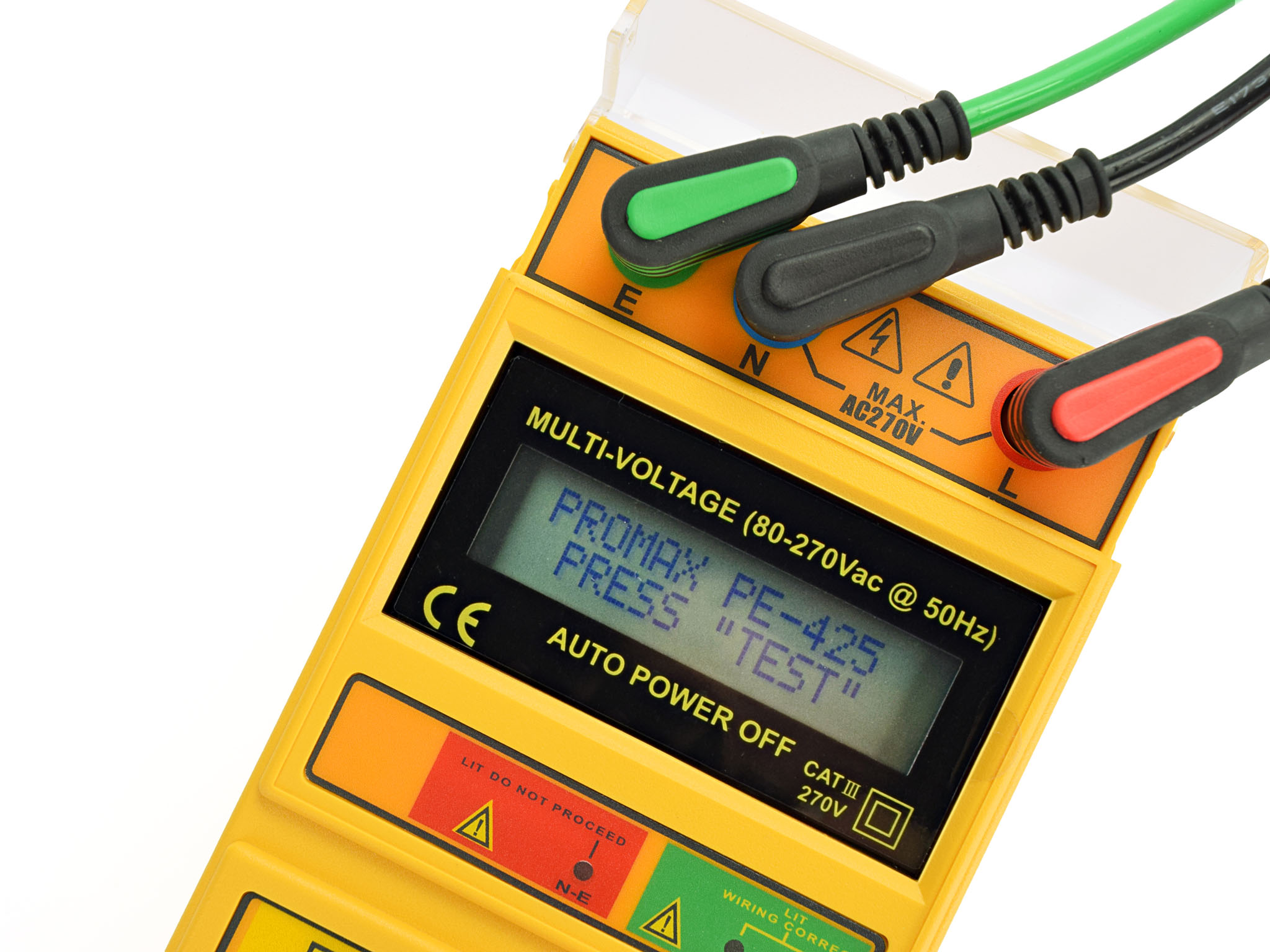PE-425: Mesureur de terre sans piques pour l’impédance de terre, boucle et court-circuit