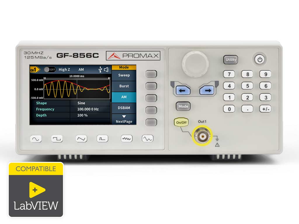 GF-856C: Générateur de formes d'ondes personnalisées 30 MHz, 125 MS/s