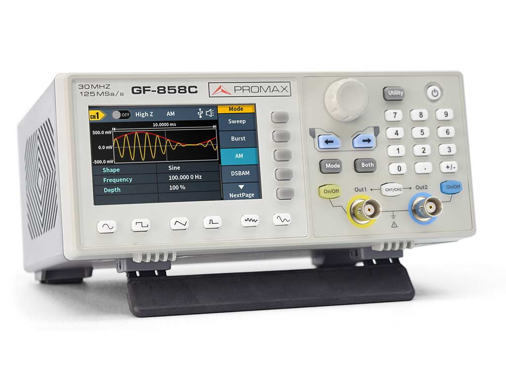 GF-858C: Générateur de formes d'ondes personnalisées à deux canaux 30 MHz, 125 MS/s
