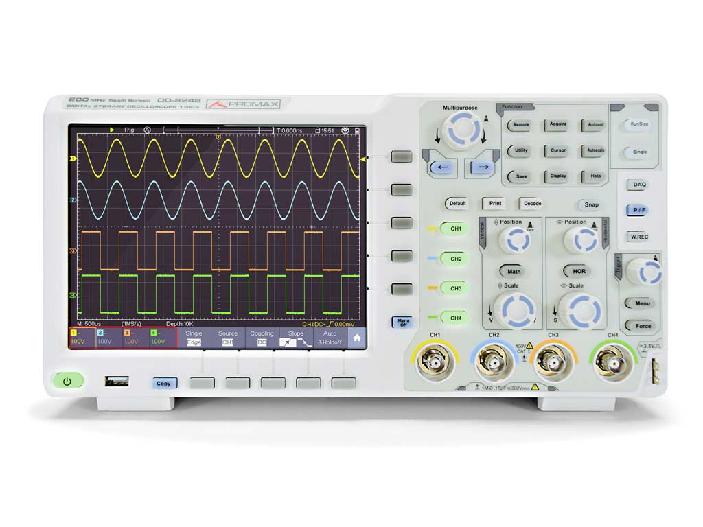 OD-624B: Oscilloscope numérique multi-touch de 200 MHz (gamme professionnelle)