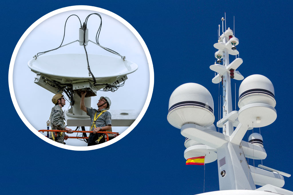 Antennes motorisées de marine